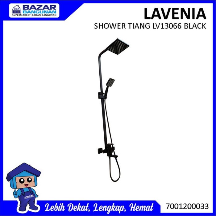 Terlaris Shower Tiang Lever Column Set Lavenia Lv13066 Lv 13066 Black 3 Way