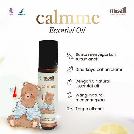 Moell Calmme Natural Essential Oil / Pereda Demam Pada Anak / BPOM