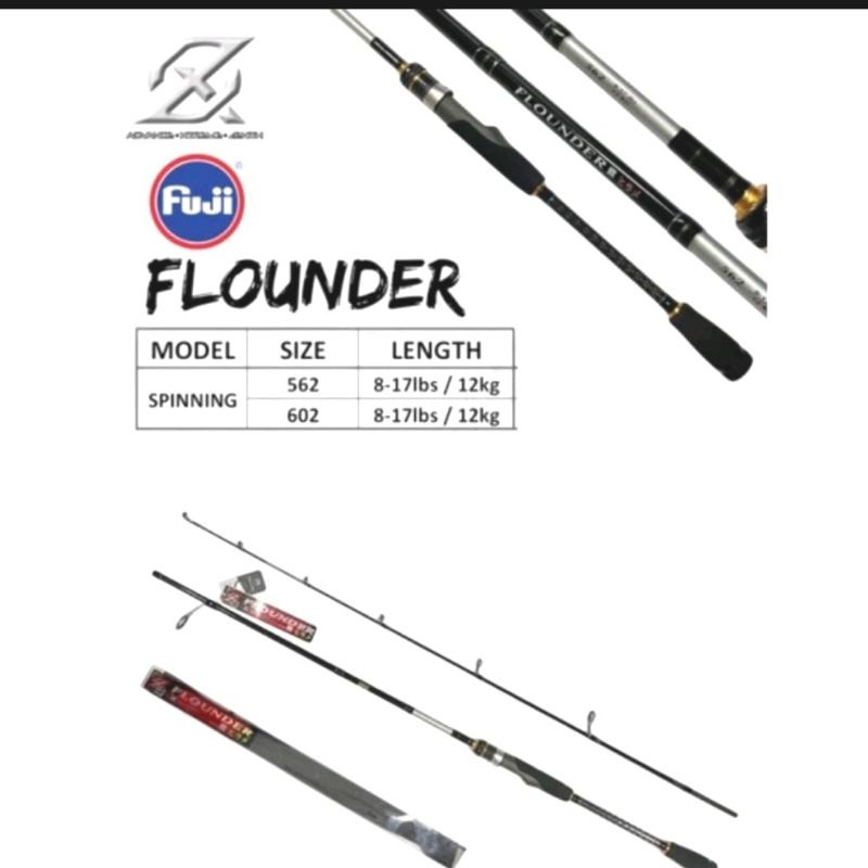 Joran Pancing Spinning 8-17LB AXZ Flounder 1.80cm Full Fuji Ring Dan Reel Seat