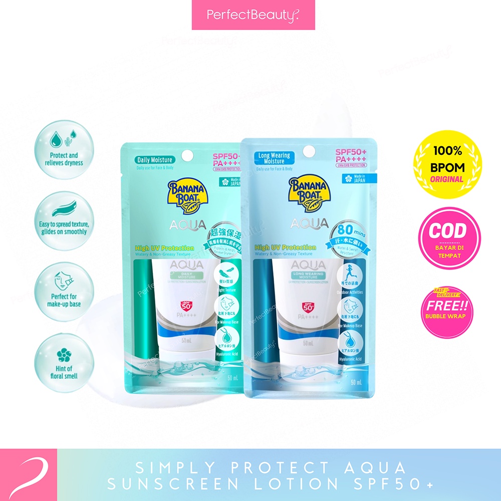 Banana Boat Simply Protect Aqua Moisture Sunscreen Lotion SPF50+ (50ml)