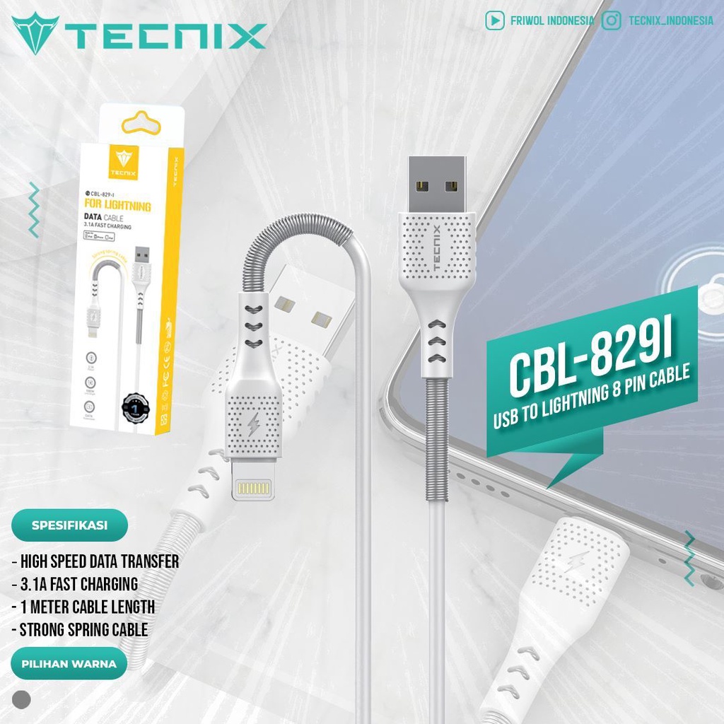 TECNIX CBL-829-L Kabel Data Kabel Iphone fast charging 3.1A Lightning ORIGINAL