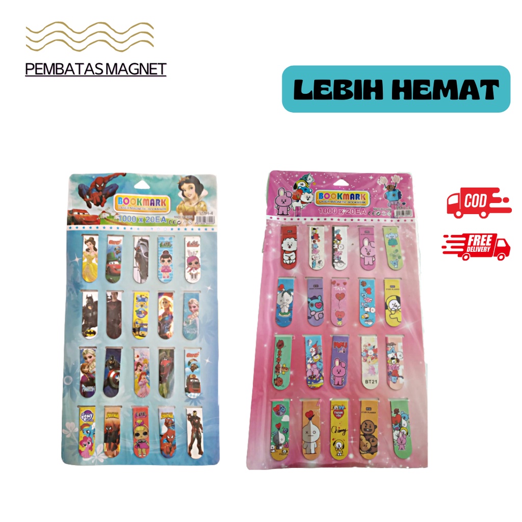 

Pembatas Buku Magnet Karakter Lucu Per 1 Lembar