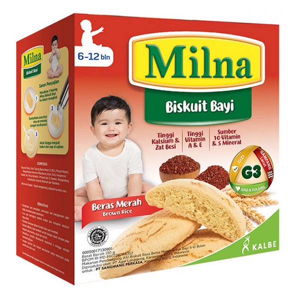 MILNA BABY BISCUIT BERAS MERAH 6+ 130 GR