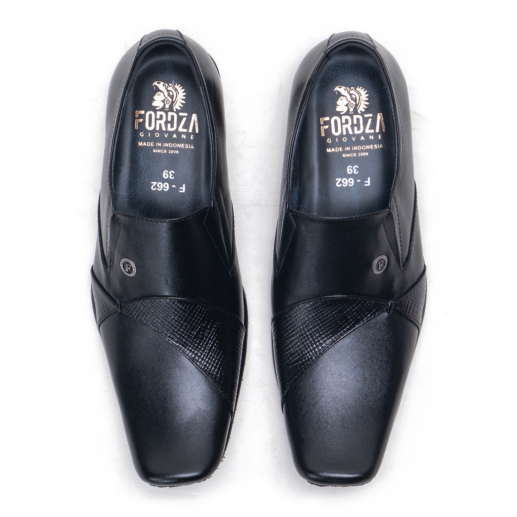 Sepatu Pantofel Pria Kulit Sapi Asli Tanpa Tali Model Slip On Fordza Premium F662