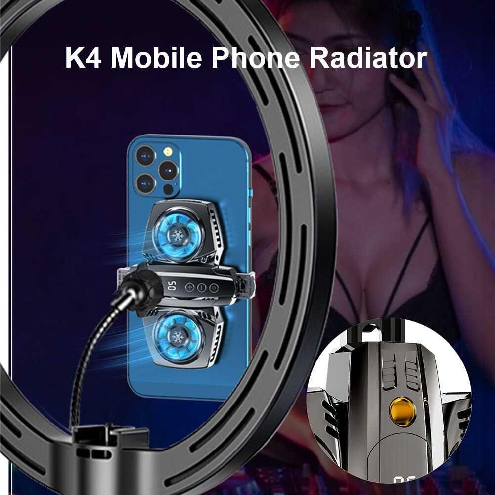 Kipas Pendingin Smartphone Cooling Dual Fan RGB LED - K4 - Black