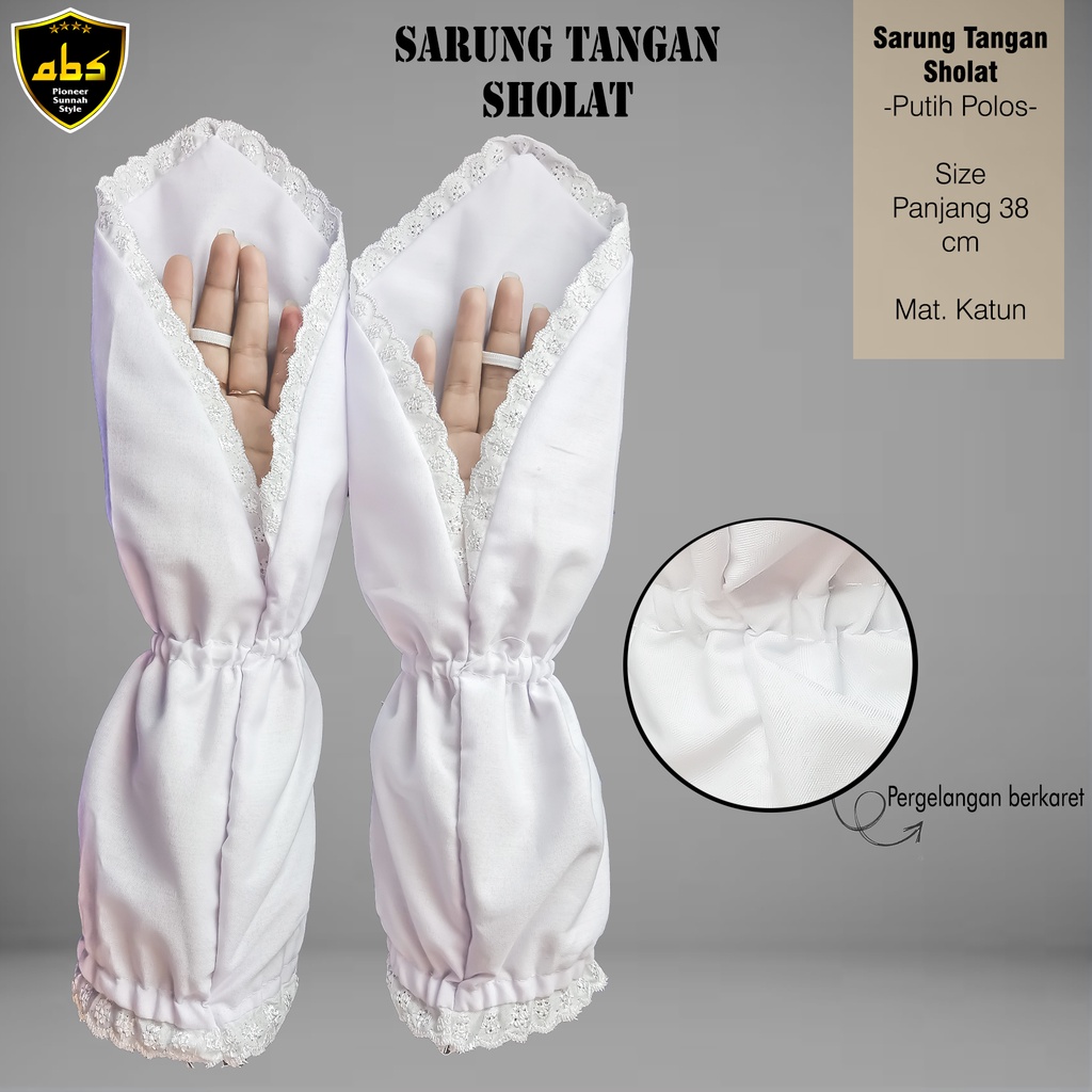 SARUNG TANGAN HITAM PUTIH SHOLAT HAJI &amp; UMROH MUSLIMAH