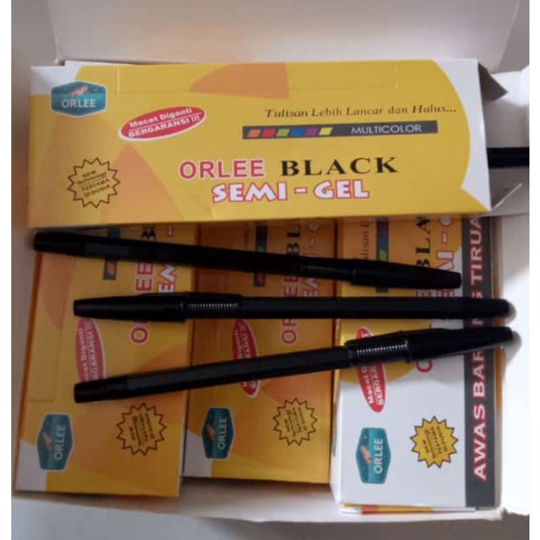 

PULPEN ORLEE BLACK SEMI GEL HARGA 1 PAK (12 PCS )