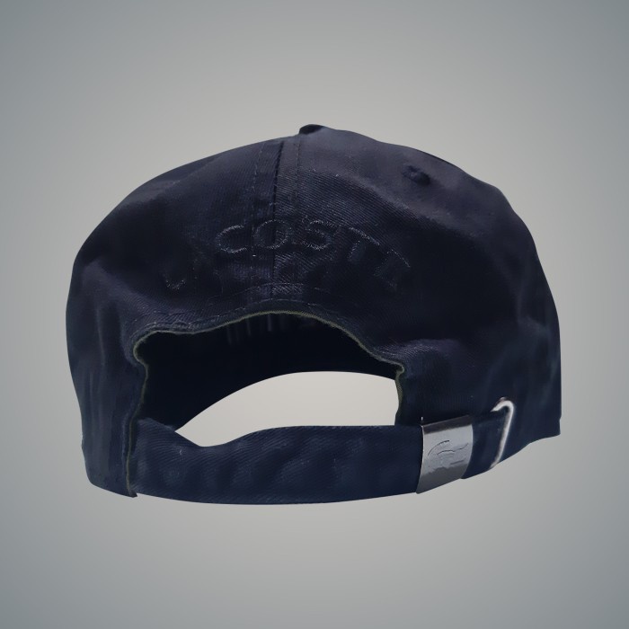 hat / topi import baseball caps lacoste bahan cotton premium - black