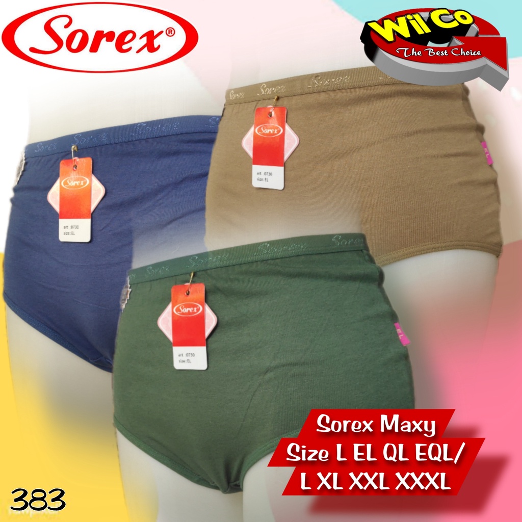 K383 - (Harga Per 1 Potong) CELANA DALAM WANITA JUMBO PAKAIAN WANITA PAKAIAN DALAM SOREX SIZE L - EQL