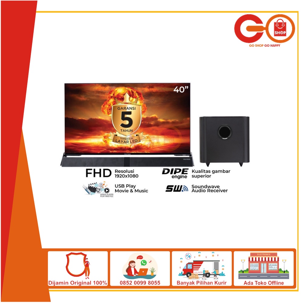 Polytron Digital TV Cinemax Soundbar 43″ – PLD 43BV1558 PLD 43BV1558