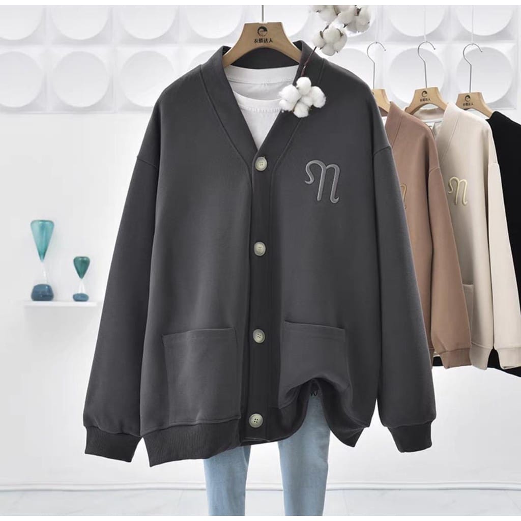 N BORDIR CARDIGAN WANITA OVERSIZE | SWEATER CARDIGAN KOREAN STYLE KEKINIAN