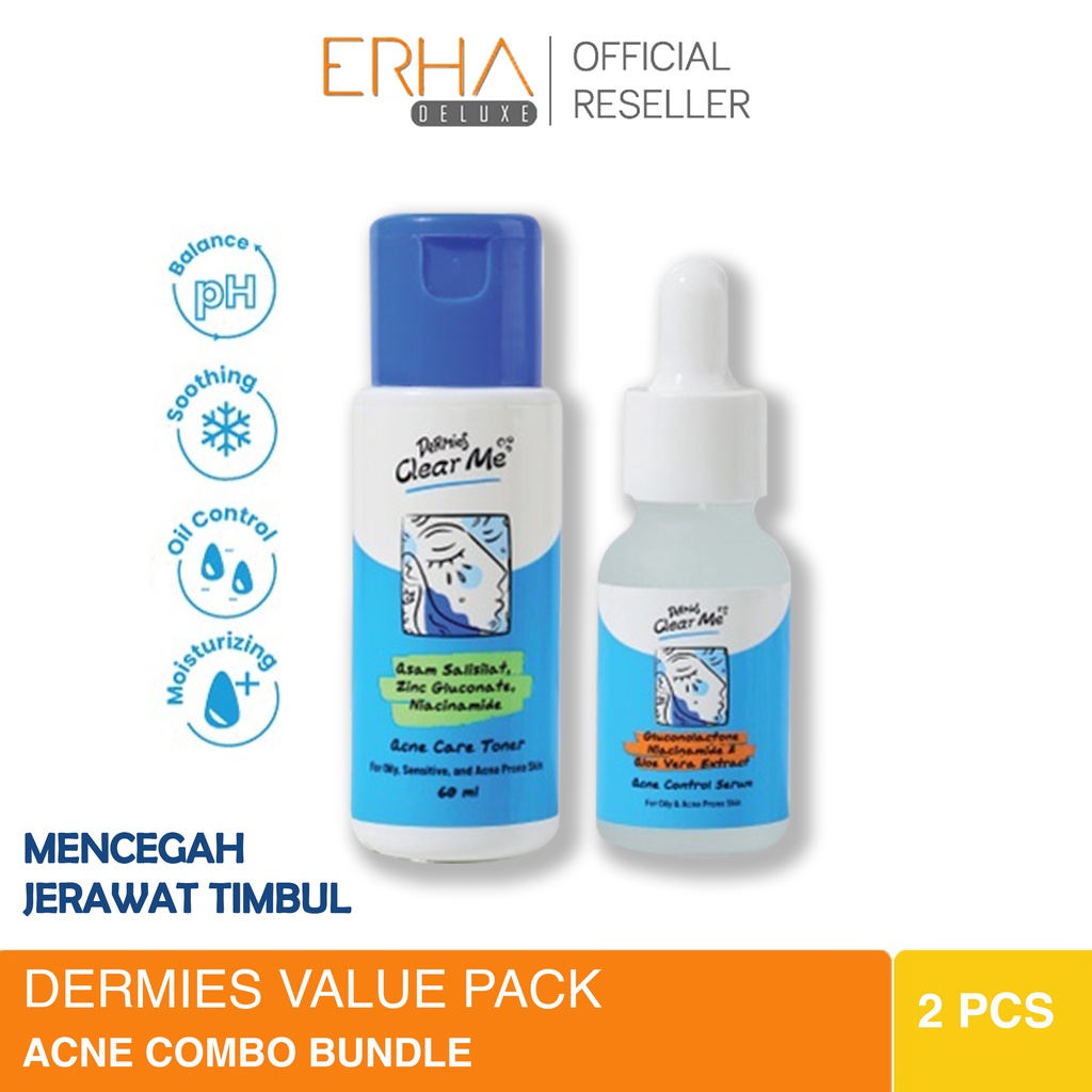 Dermies JPJKN Clear Me Acne Toner &amp; Serum - Perawatan Wajah Jerawat