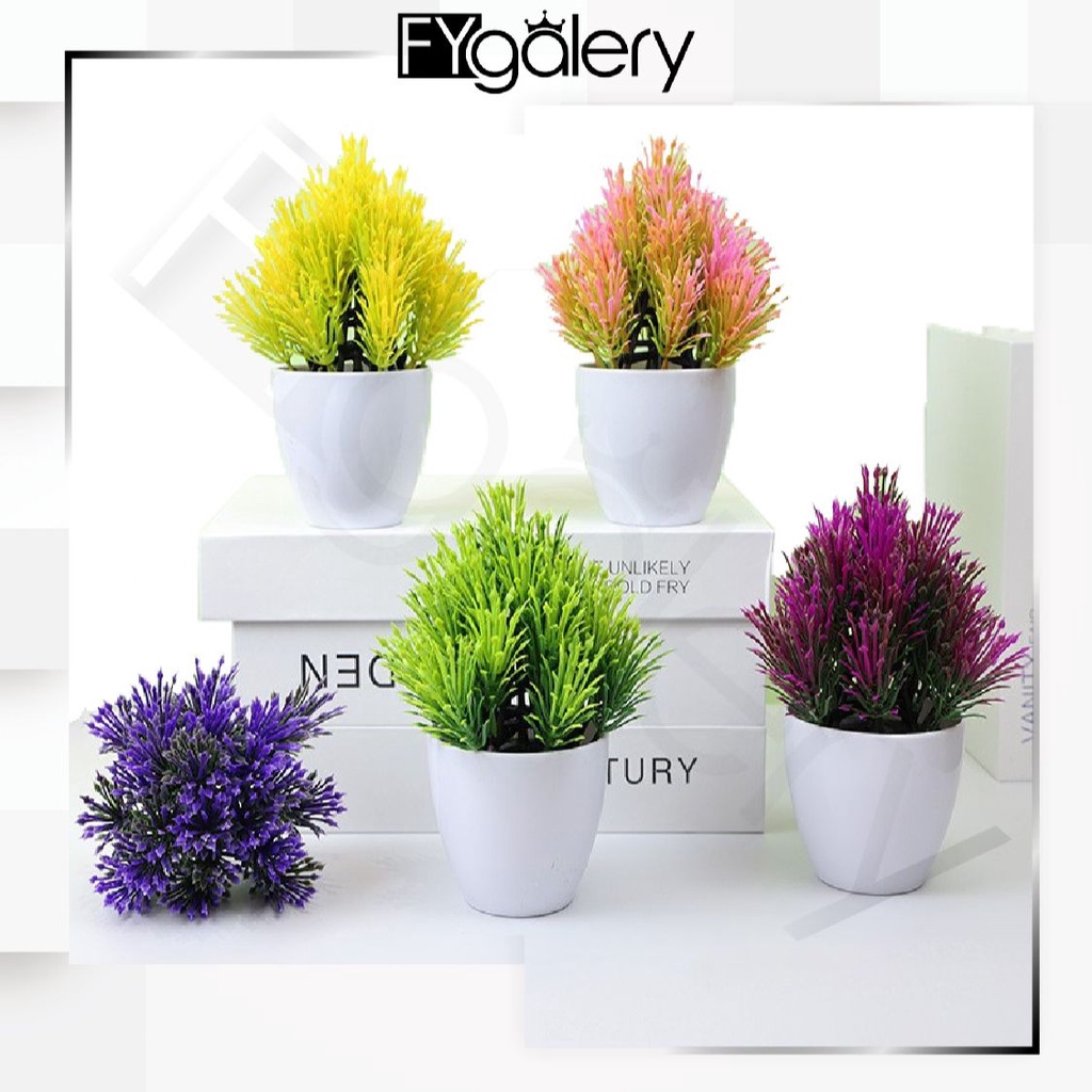 FYGALERY PT61 Pot Tanaman Hias Bunga Melati Plastik Ornamen Pot Bongsai Artificial Flower Decoration