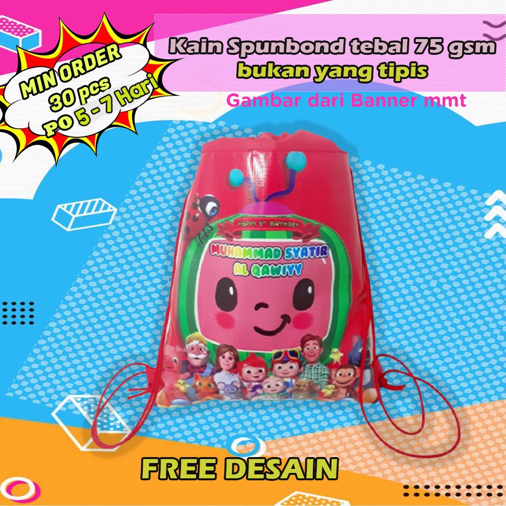 TAS ULANG TAHUN MURAH SERUT PUNGGUNG Custom Nama Anak