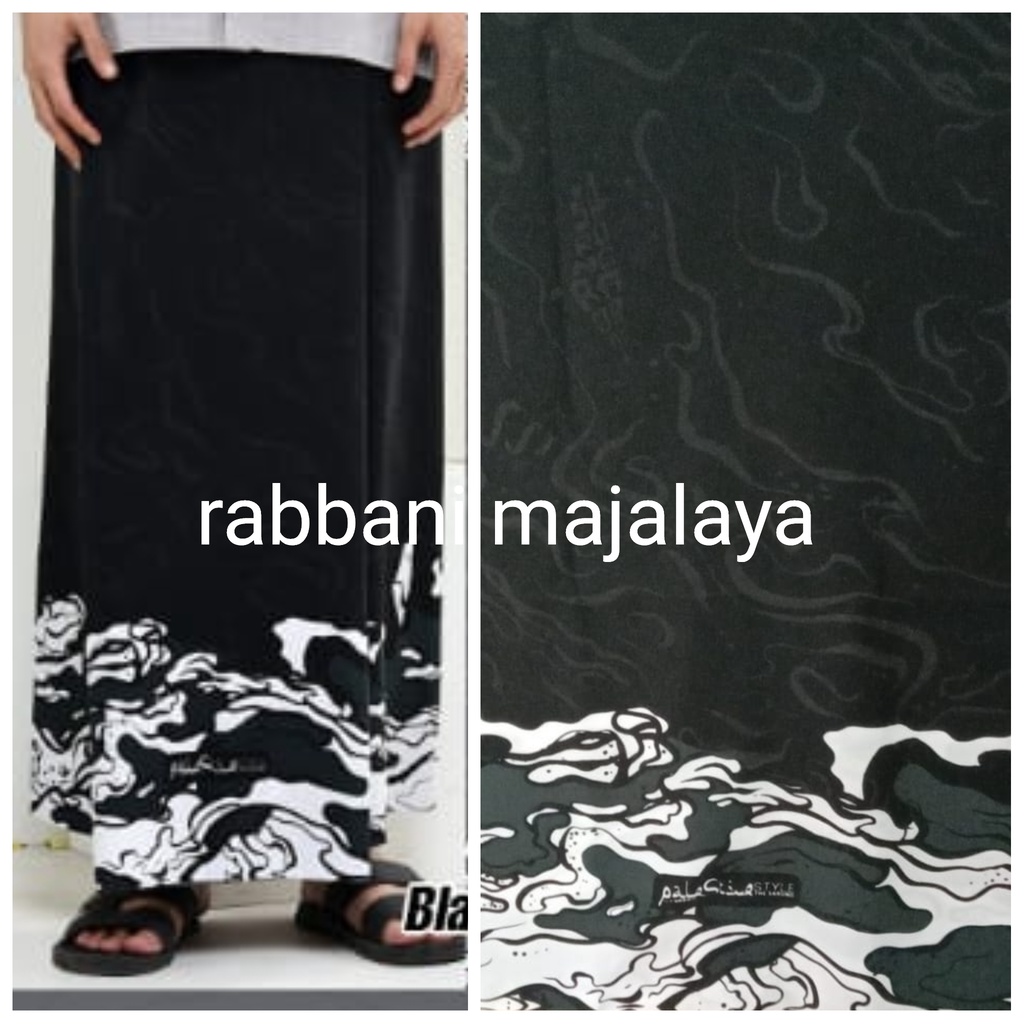 Sarung geora 2 hitam - sarung hitam dewasa - sarung rabbani dewasa - sarung palestine styles - Sarun
