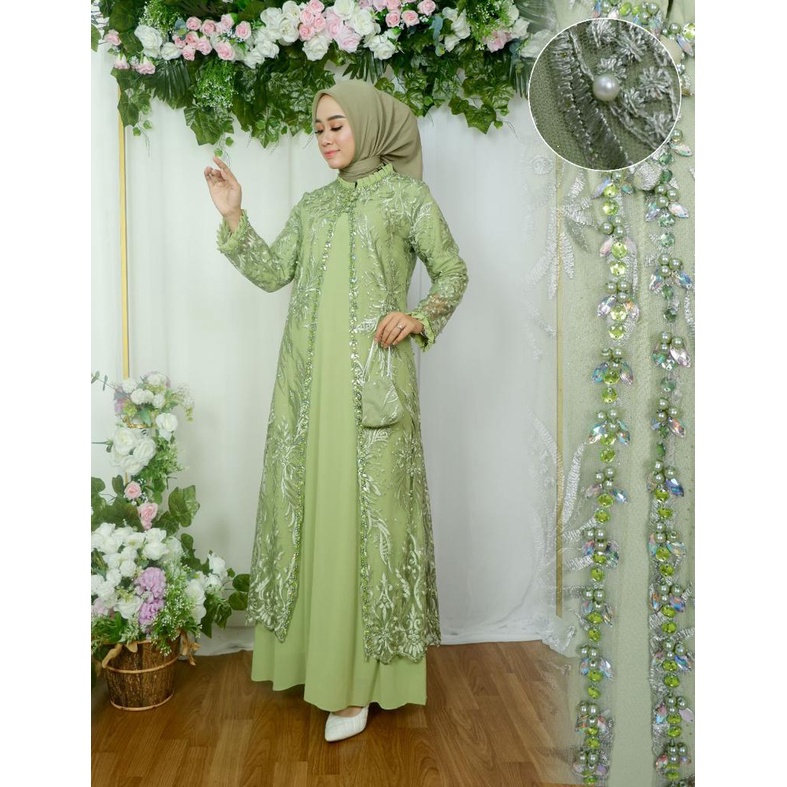 AK - DRESS AYANA OUTER GAMIS AYANA HANANIA DRESS GAMIS MODERN ONE SET WANITA TERBARU 2023 GAMIS PEST