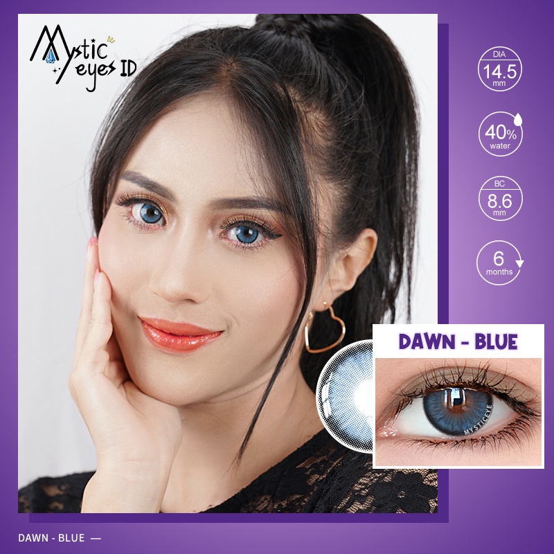 [✅COD] MYSTICEYES SOFTLENS DAWN SERIES BLUE 14.5MM  BIG EYES