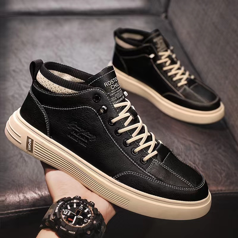 Highland Sepatu Pria Hitam Sneakers Sepatu Kerja Impor Tali Kasual Sepatu Sekolah Cowok Fashionable MC422