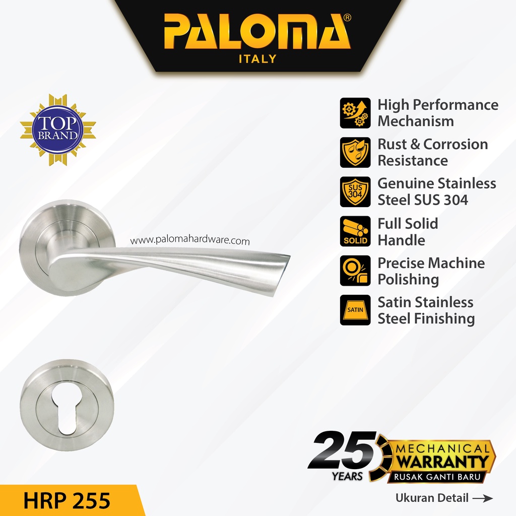 PALOMA HRP 255 Handle Pintu Roses Solid Stainless Lever Gagang Door