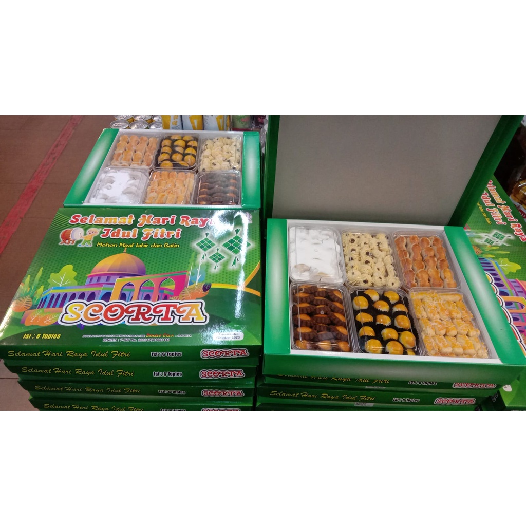 

SCORTA paket kue lebaran isi 6 toples
