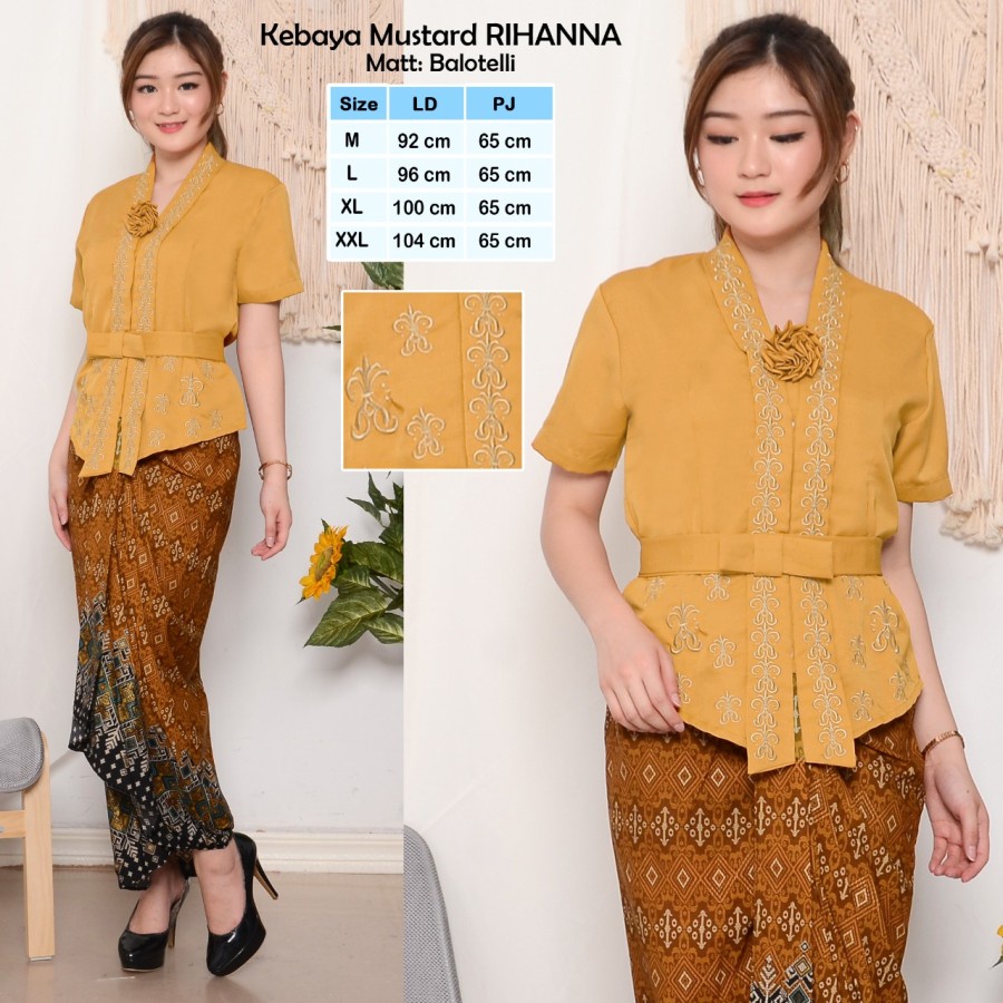 Terbaru Kebaya  Encim Modern Bordir ALEA Lengan Pendek