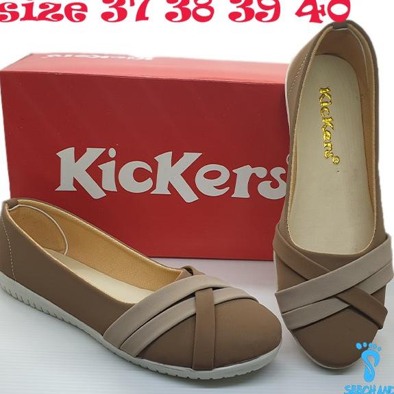 STOK TERBATAS Flatshoes Sepatu Wanita Kickers | Sepatu Casual Wanita Tanpa Tali silang