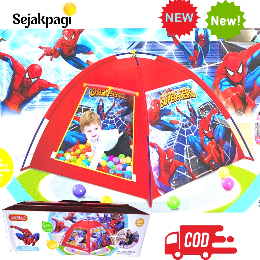 Tenda Anak Bermain Kartun Motif Spiderman Mickey Mouse Tent