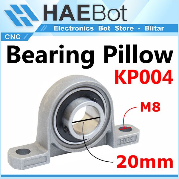 [HAEBOT] Bearing Pillow Block KP004 20mm Bracket Holder Shaft LeadScrew CNC 3D Printer Ball Threaded Rod As Besi Mekanik Screw Horizontal