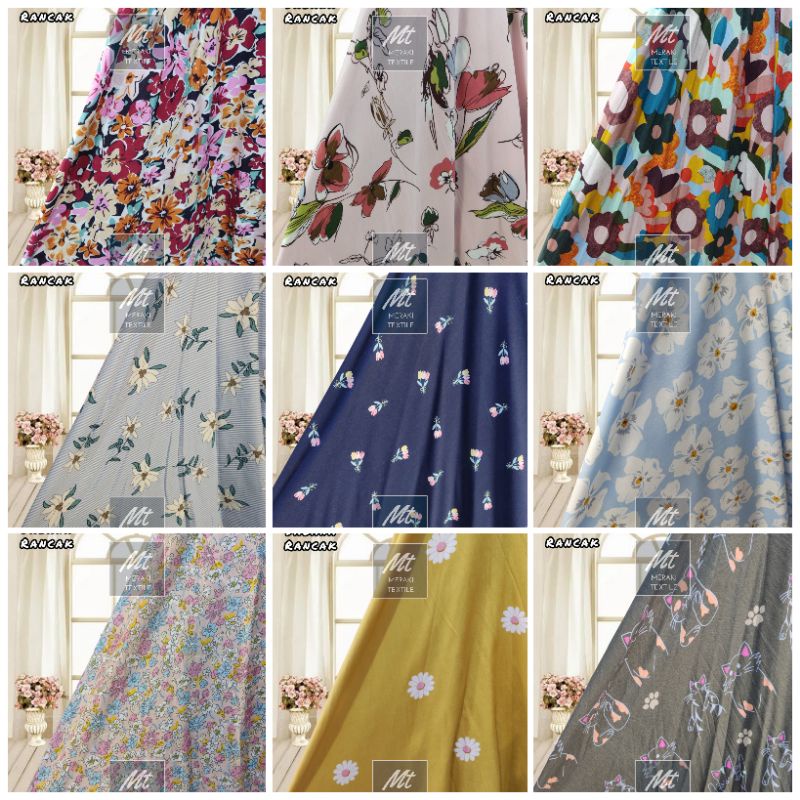 Kain Katun Rayon Motif Viscose Premium (Harga 0,5 Meter)