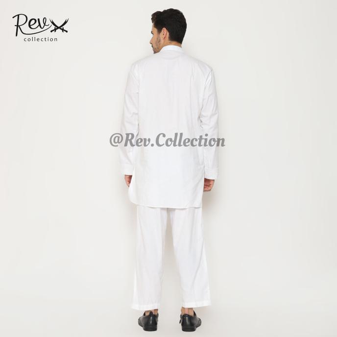 Baju Koko Setelan Pakistan Putih Premium Pria