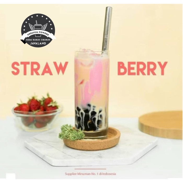 

✨NEW✨ -Strawberry PREMIUM Bubuk Minuman Bubble Powder Javaland- 2.2.23