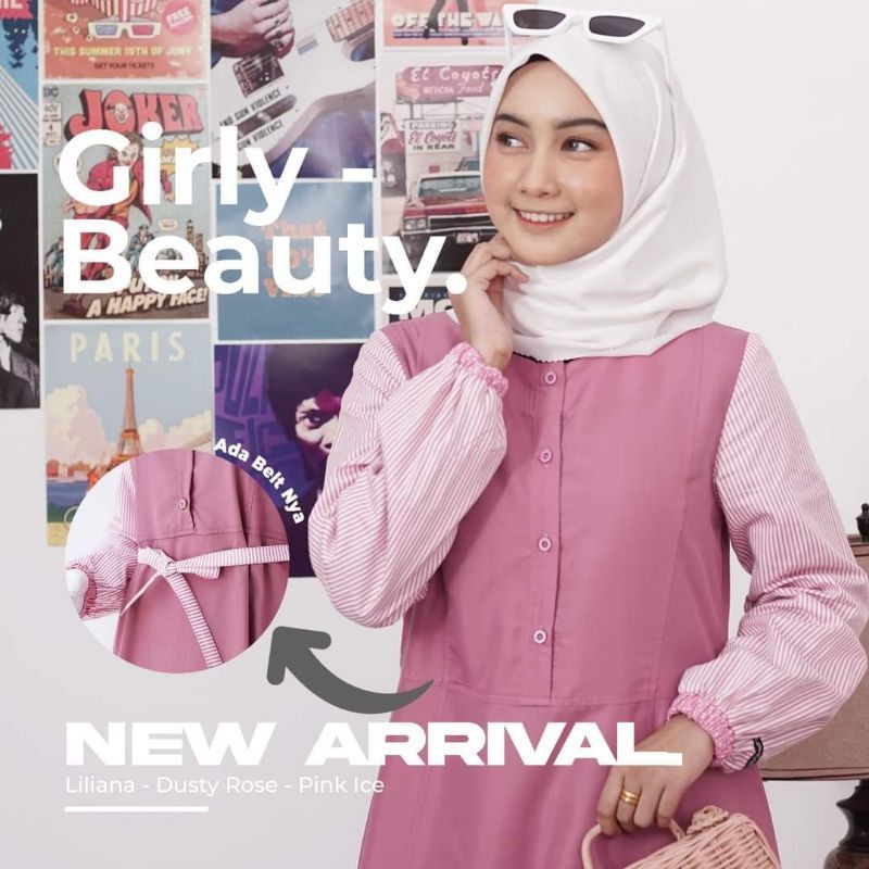 Gamis Dusty Rose Liliana Upmore by Mutif #gamisremaja #gamishariraya #gamisdustypink #gamismutif