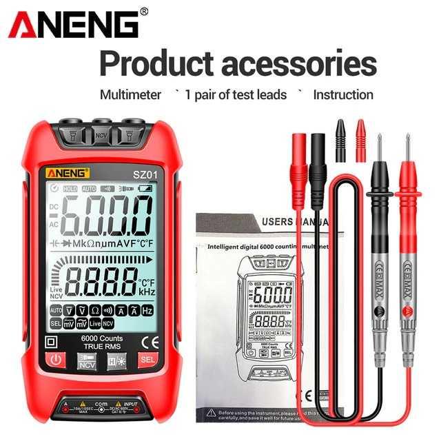 ANENG Digital Multimeter Multitester Voltage Tester - SZ01 - Red