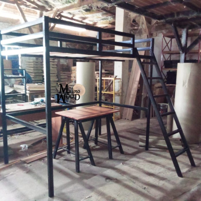 Loft bed besi ranjang tempat tidur minimalis dipan divan besi variasi