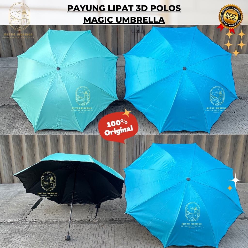 SALE!! PAYUNG MAGIC 3D LIPAT / UMBRELLA PORTABLE / PAYUNG HUJAN ANTI SINAR MATAHARI UV / PAYUNG LIPAT 3D MOTIF