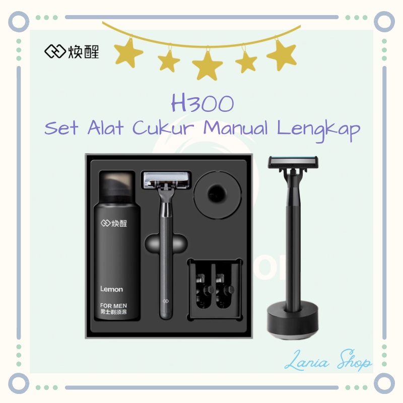 HUANXING H300 - Set Alat Cukur Manual Lengkap Dengan Shaving Foam