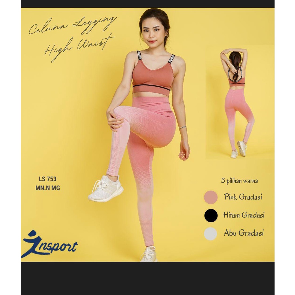 Celana Sport Insport 753 &amp; 3029 Panjang Rajut | Celana Olah Raga Fitness Senam Gym |fx
