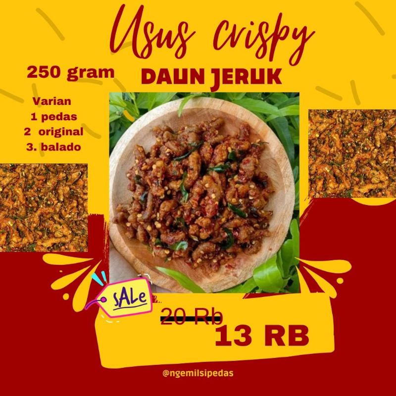 

Kripik Usus Ayam crispy daun jeruk 250 gram