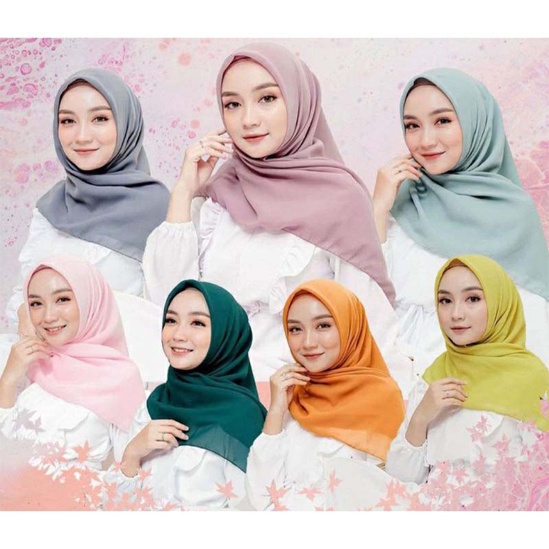 HIJAB BELLA SQUARE SEGIEMPAT / JILBAB BELLA SQUARE MURAH /PASHMINA PLISKET MERCY.