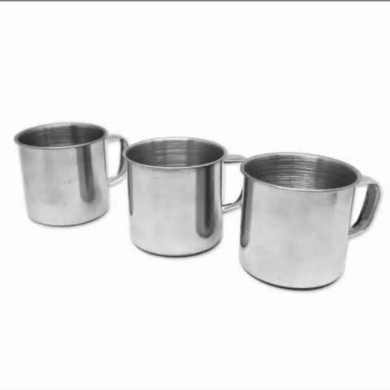 Mug stainless ukuran 7cm / takaran susu cangkir stainless / gelas stainless 6cm / mug gelas thai tea kopi susu 6cm 7cm 8cm