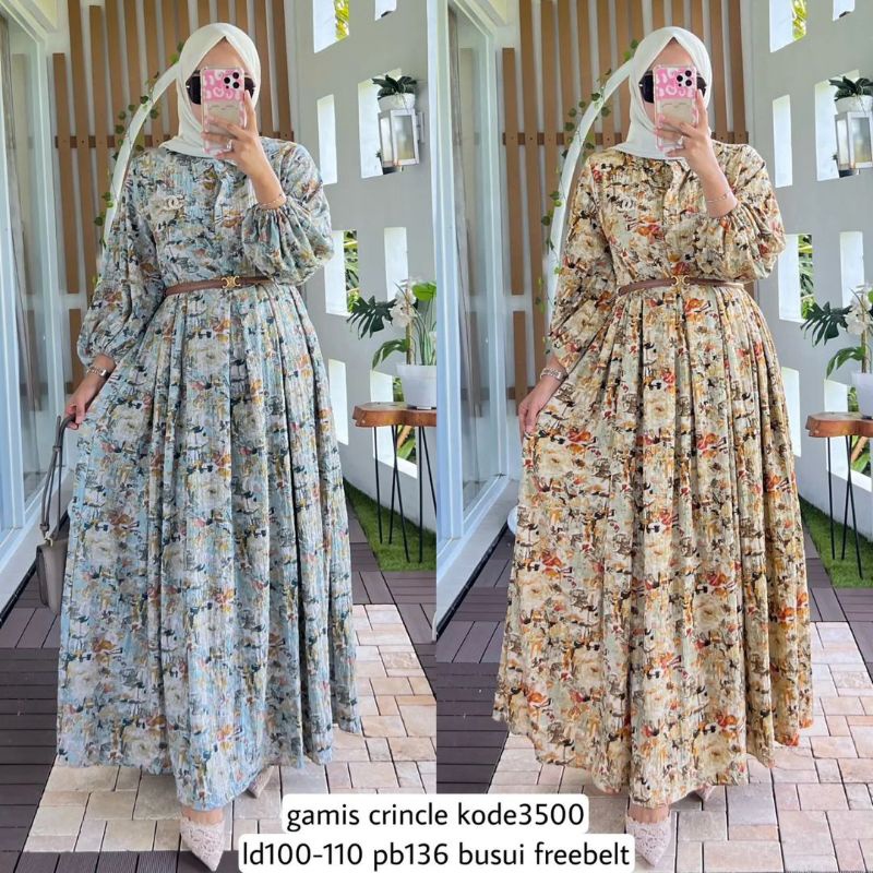Gamis Crinkle Terbaru / Gamis Rayon Terbaru / Gamis Jumbo Terbaru / Midi Dress Crinkle Terbaru / Mid