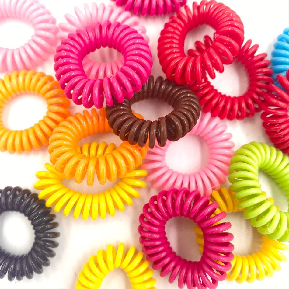 Ikat Rambut Kabel Berbentuk Spiral Lucu dan Colorful