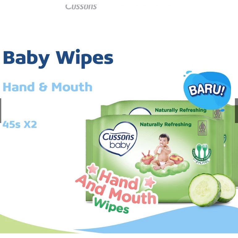 CUSSONS BABY WIPES 45 SHEETS BANDED ( BUY 1 GET 1 FREE )