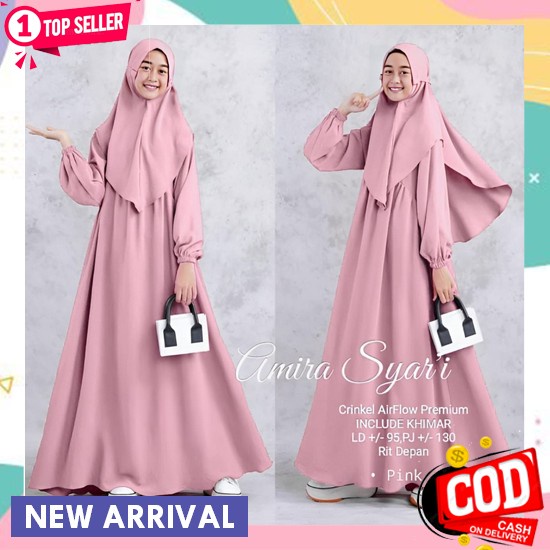 Gamis Syar'I Anak & Remaja / Louna Syar'I Set Hijab Koleksi Terlaris / Terbaru 2022 Cod - Amira Syar