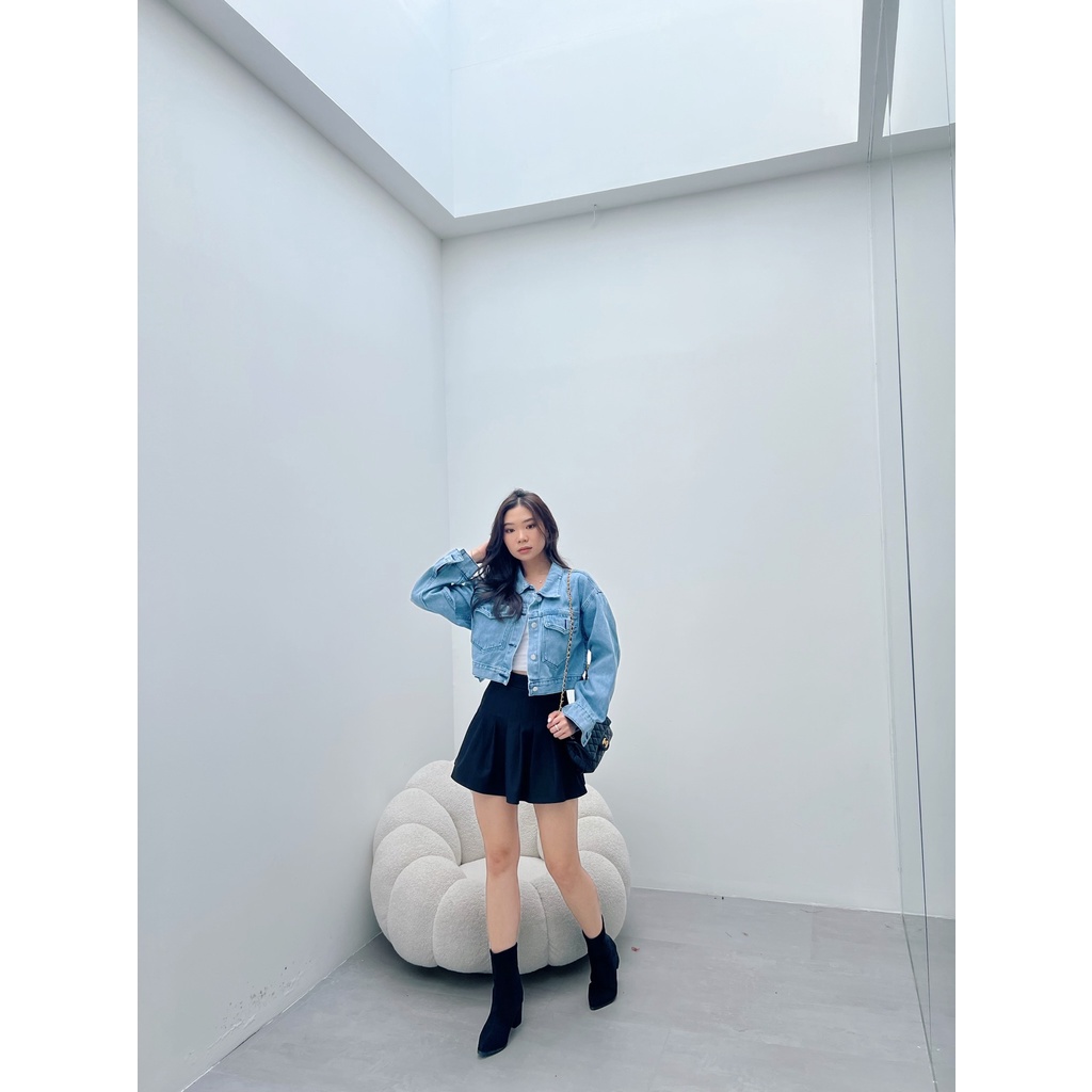 [ Marveile ] Archie Crop Denim Jacket / Jaket Jeans Wanita