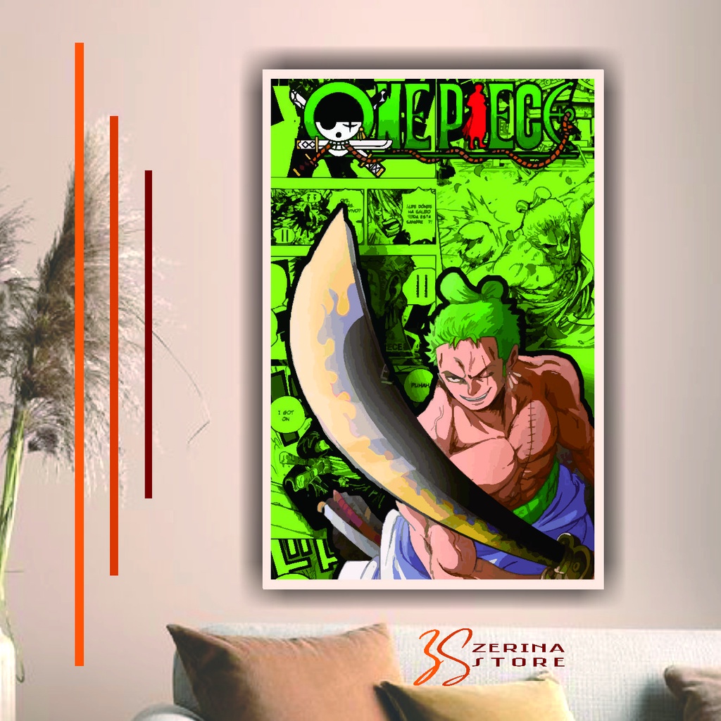 HIASAN DINDING KAYU WALL DECOR ZORRO ONE PIECE ANIME