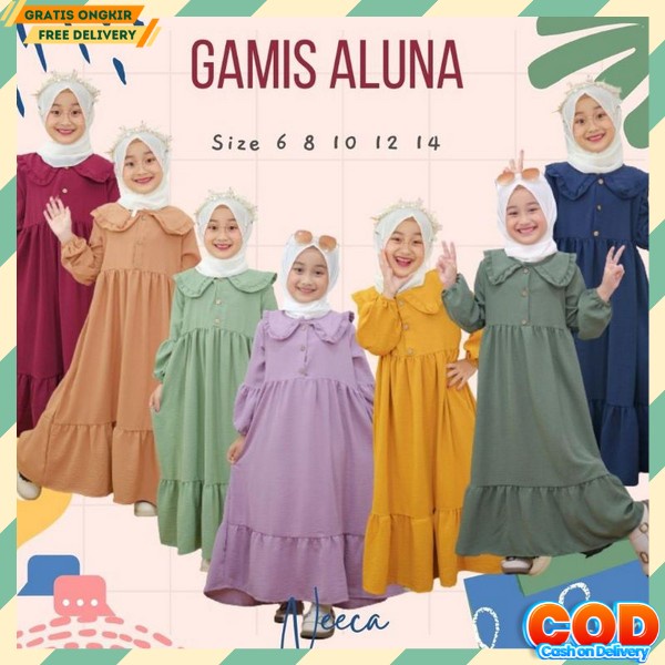 Gamis Anak Games Tanggung Murah Lebaran 2023 Import Pakaian Muslim Cewek Fashion Muslimah Baju Kekin