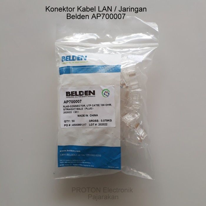 }}}}}}] Konektor RJ45 Belden Conektor UTP Connector AP700007 jack kabel LAN