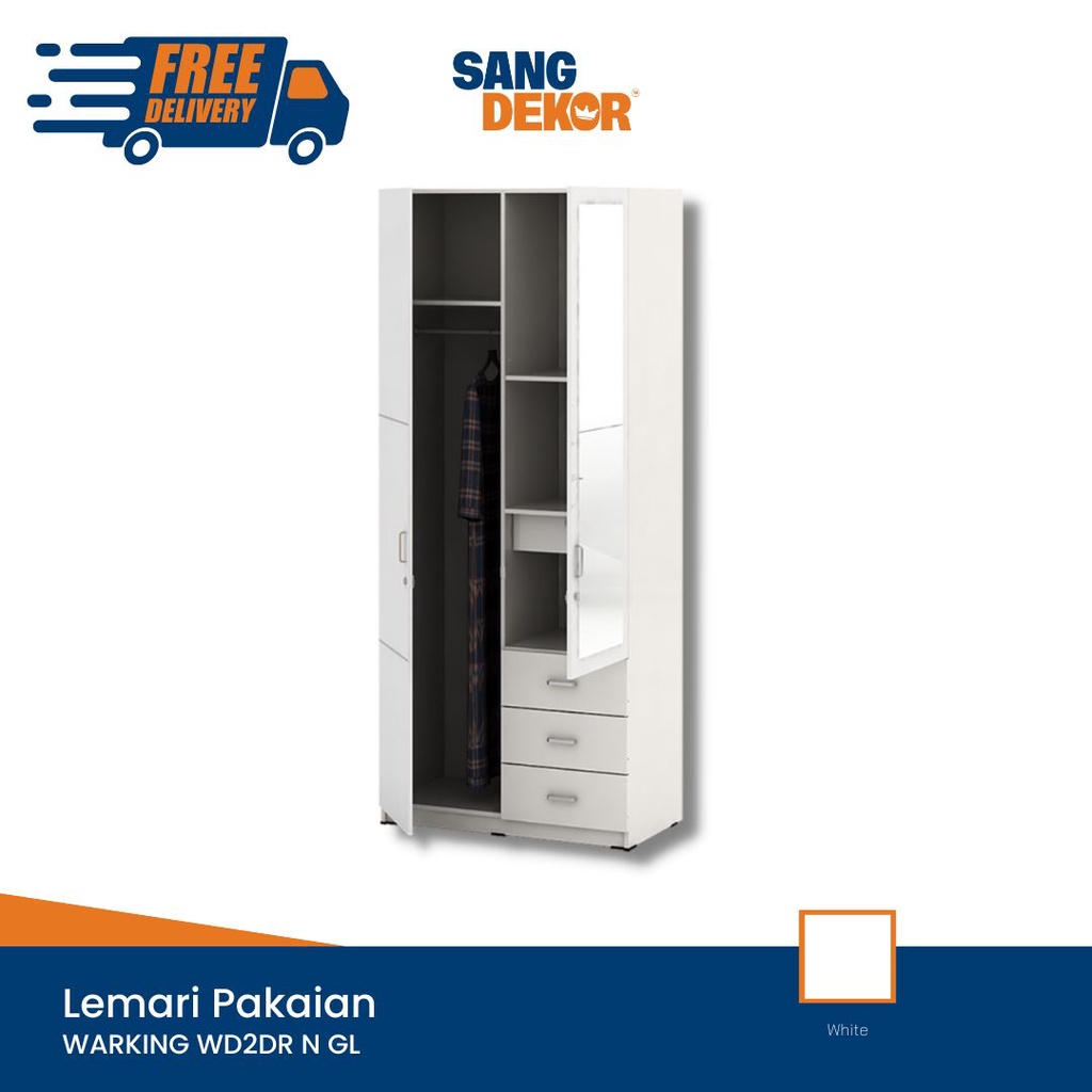 WARKING WD2DR N GL LEMARI PAKAIAN/LEMARI BAJU/LEMARI SERBAGUNA