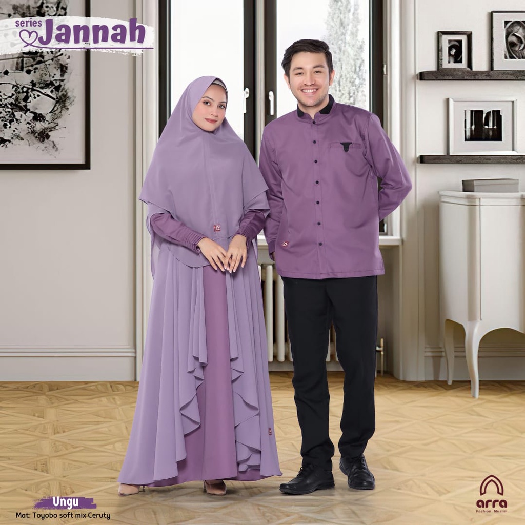 Sarimbit Keluarga 2023 Lebaran Arra Jannah Purple Baju Couple Keluarga Lebaran 2023